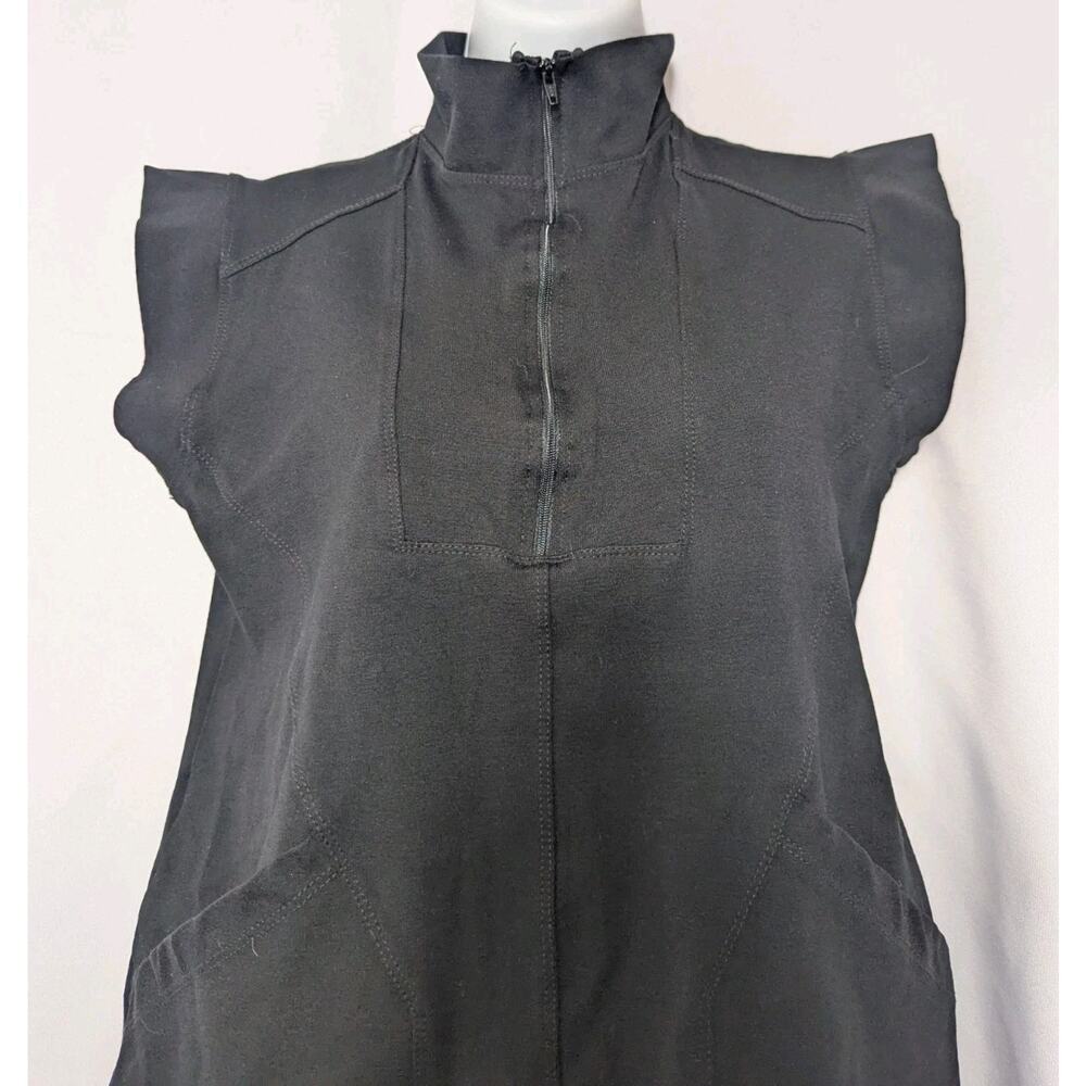 Brigitte Brianna Gia Dress Black Sheath Double Ponte Knit Sexy Modest Pockets M - Picture 4 of 7